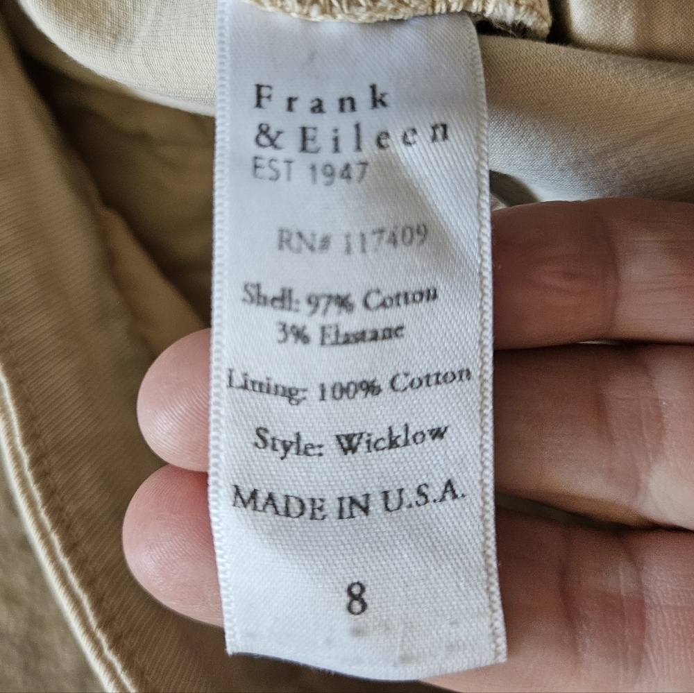 Frank & Eileen Wicklow Beige Cropped Chino Pants - Picture 4 of 8